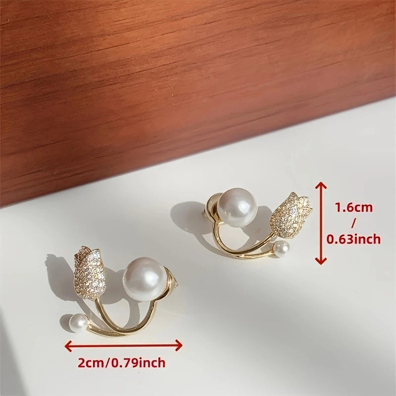 Elegant Faux Earrings, Cute Daisy Flower Studs, Korean Style Fashionable Women's Earring