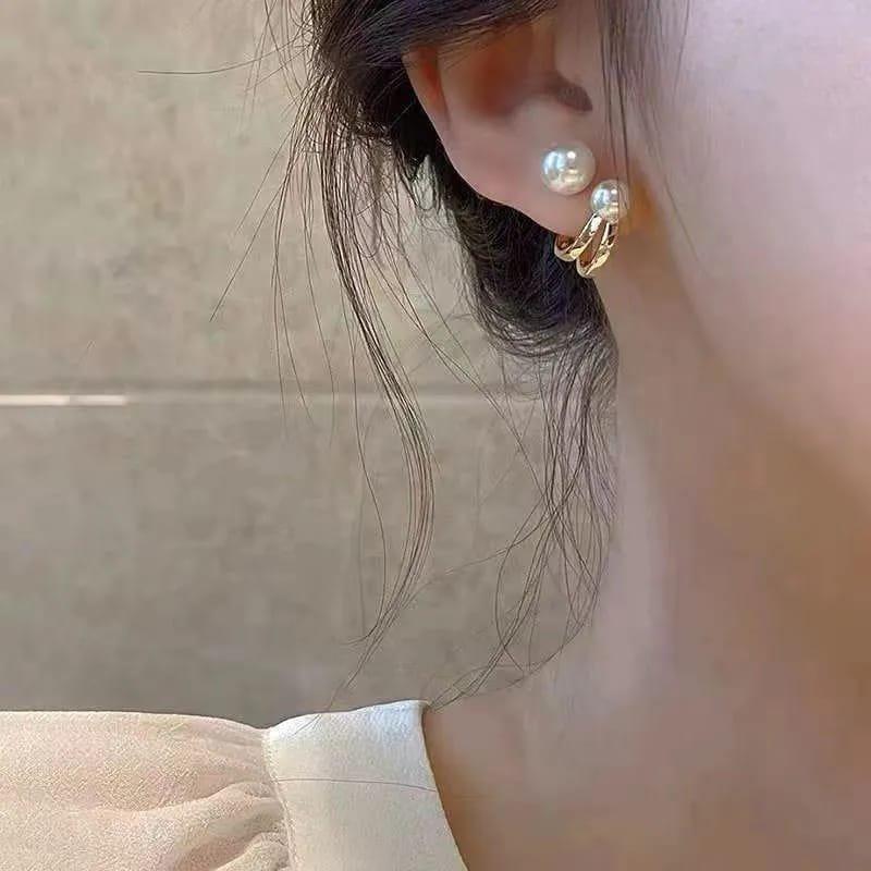 Korean Pearl Beautiful Gold Earring3
