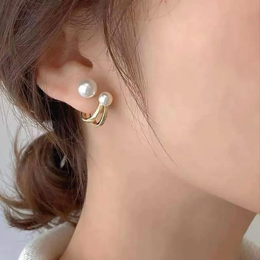 Korean Pearl Beautiful Gold Earring3