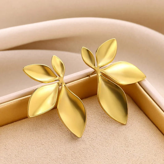 Gold Plated Anti Tarnish beautifull Leaf Earring