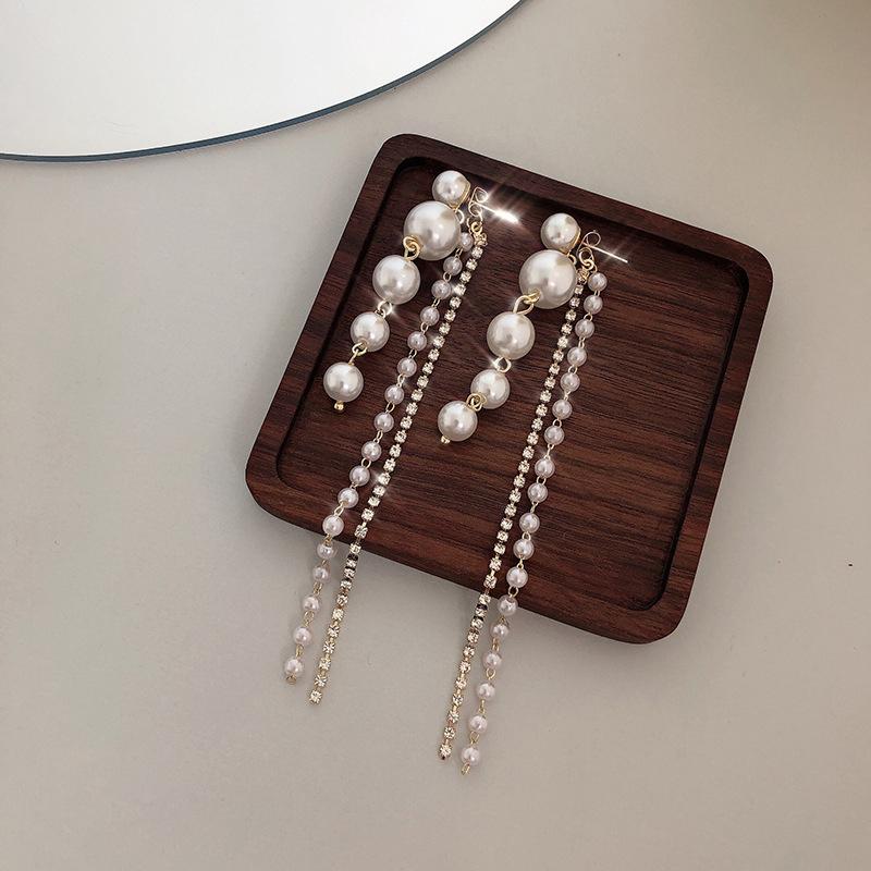 Korean Pearl Drop Zirconia Luxurious Drop Earring3
