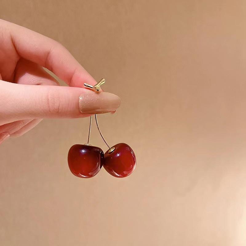 Korean Cute Cherry Fruit Drop Dangle Earring3
