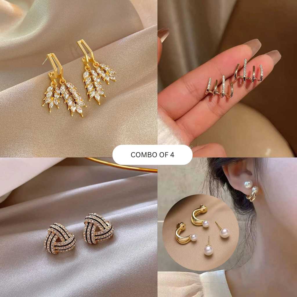 combo of 4 drop earring