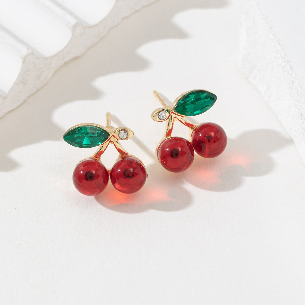 Korean beautiful red charm drom earring
