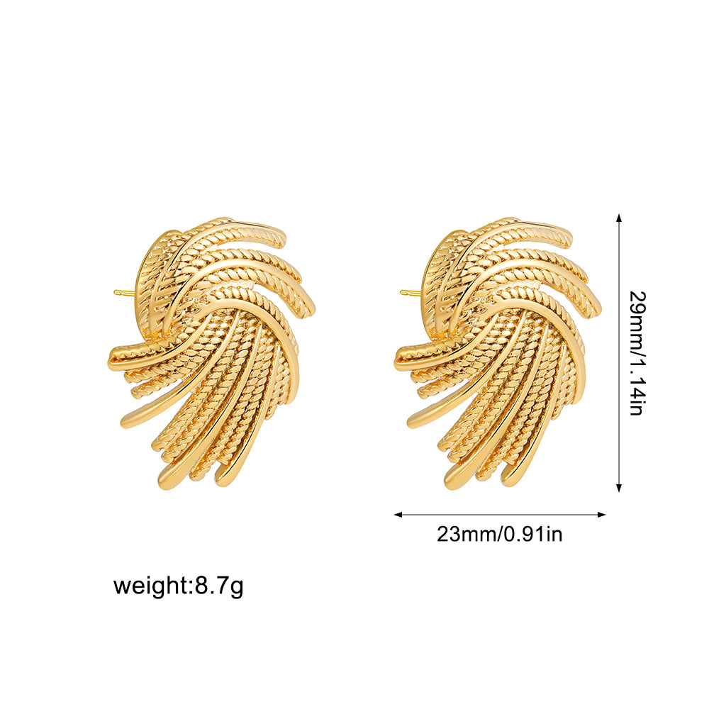Anti-Tarnish Metal Twisted beatiful Gold Earring