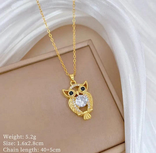 Korean owl anti Tarnish Pendant