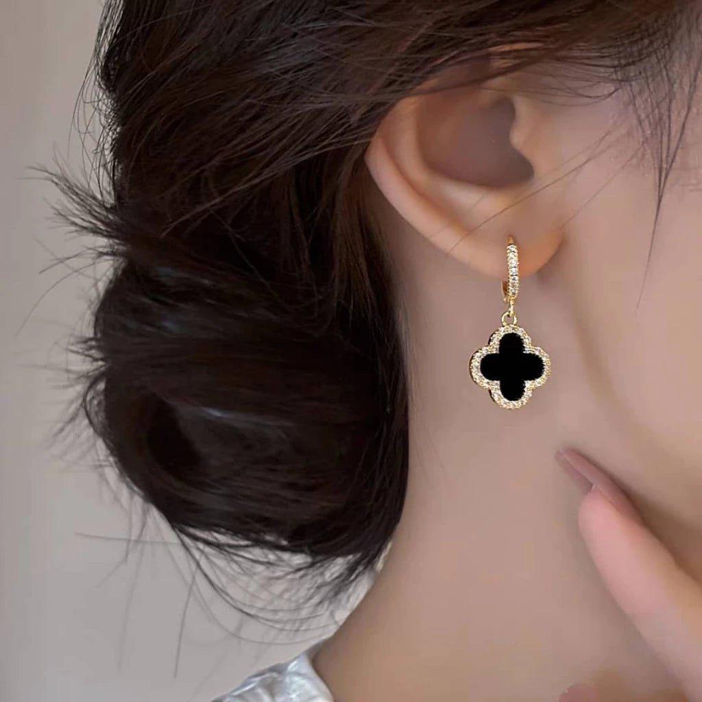 Korean Luxurious Stone Zirconia Gold Earring - Shine