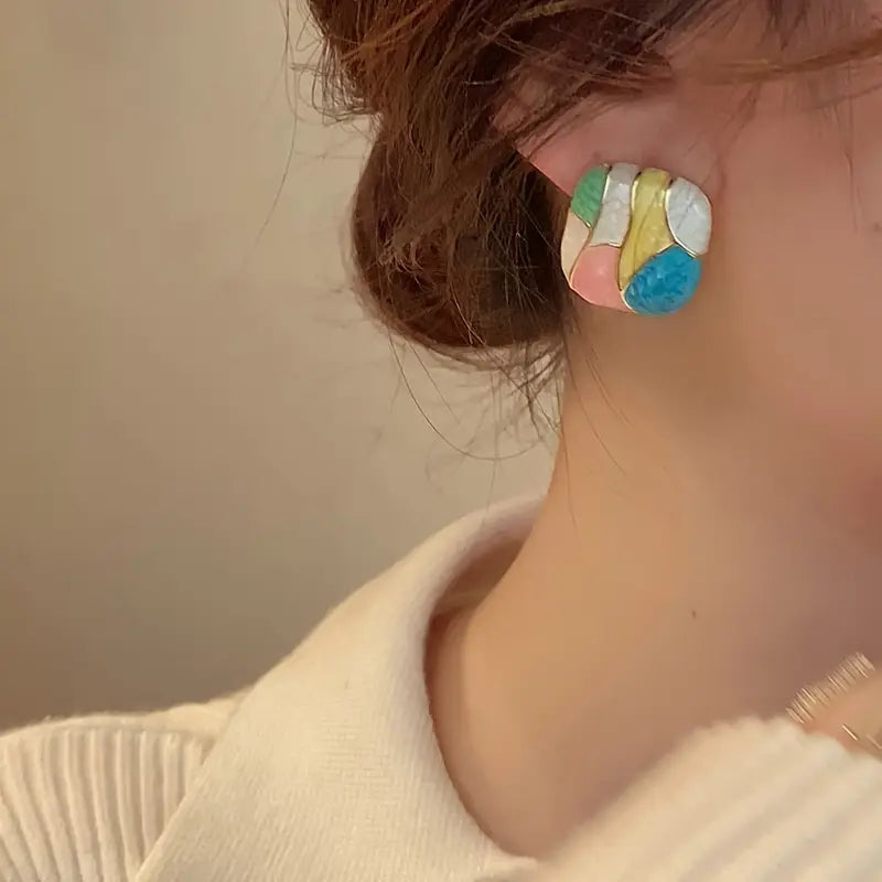 Koreanb Korean Luxurious Multicolor Stud Earring3