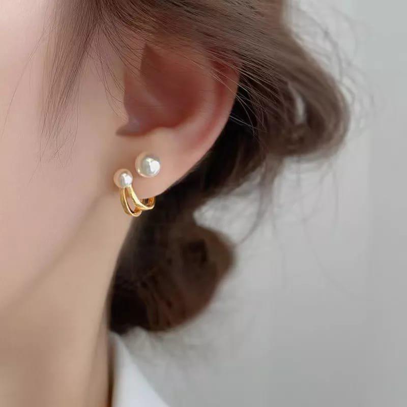 Korean Pearl Beautiful Gold Earring3