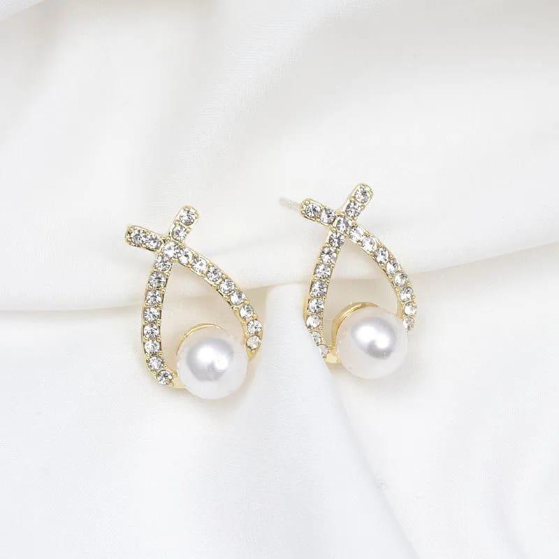 Beautiful Korean Peal Zirconia Stone Earring