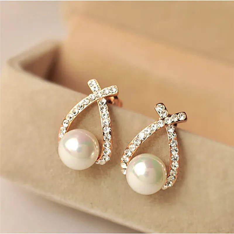 Beautiful Korean Peal Zirconia Stone Earring