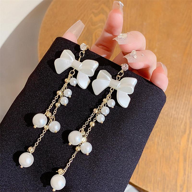 Luxury Women'S Long Pearl Elegant Aesthetic Korean Tassel Earring