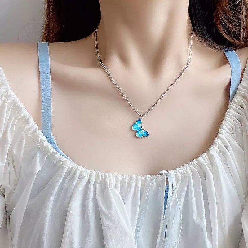 Butterfly Necklace Pendant for Women Pendant Women's Necklaces Silver - Shineshe