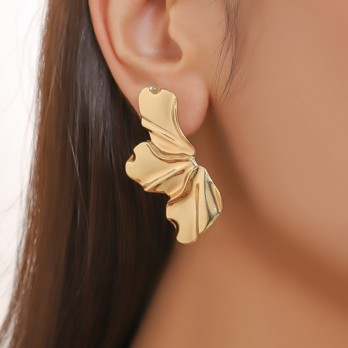 Anti-Tarnish Gold Flower Dangle Drop Earring