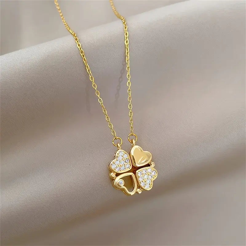 Luxurious Magnetic clover heart Women Nacklace