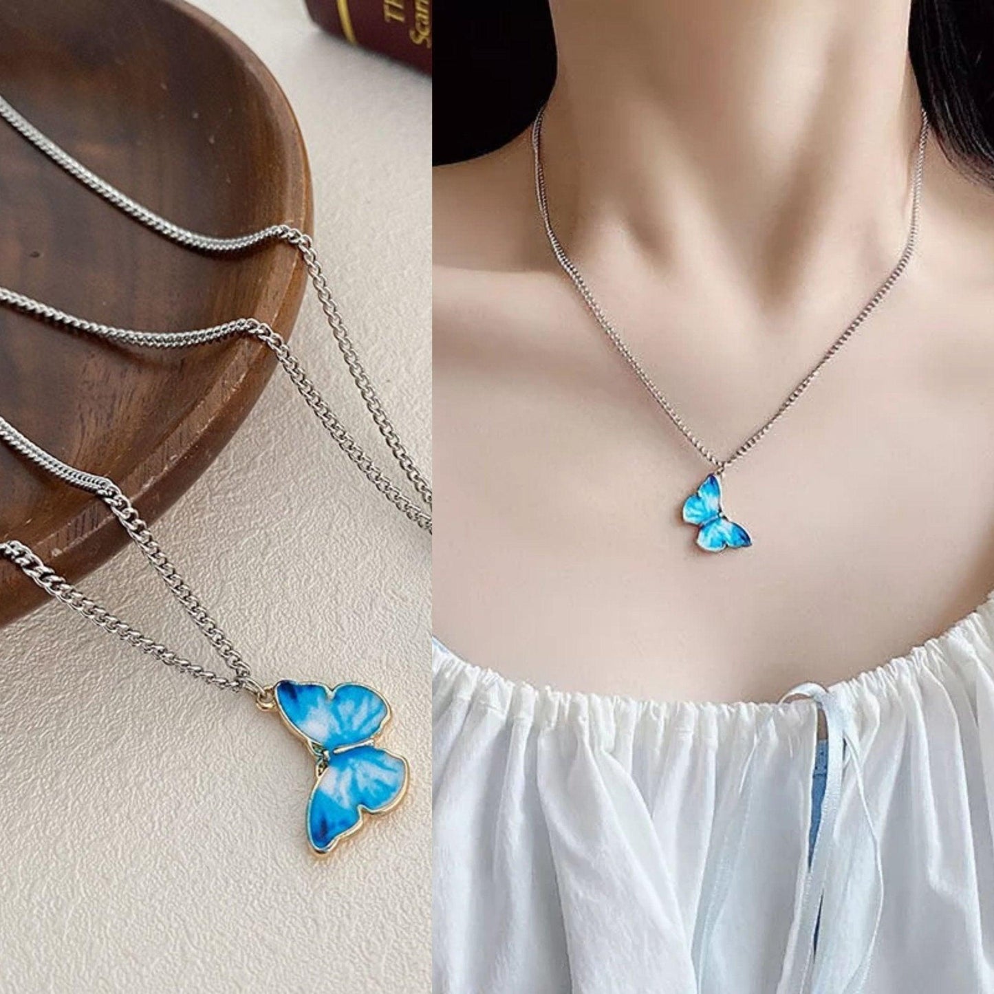 Butterfly Necklace Pendant for Women Pendant Women's Necklaces Silver - Shineshe