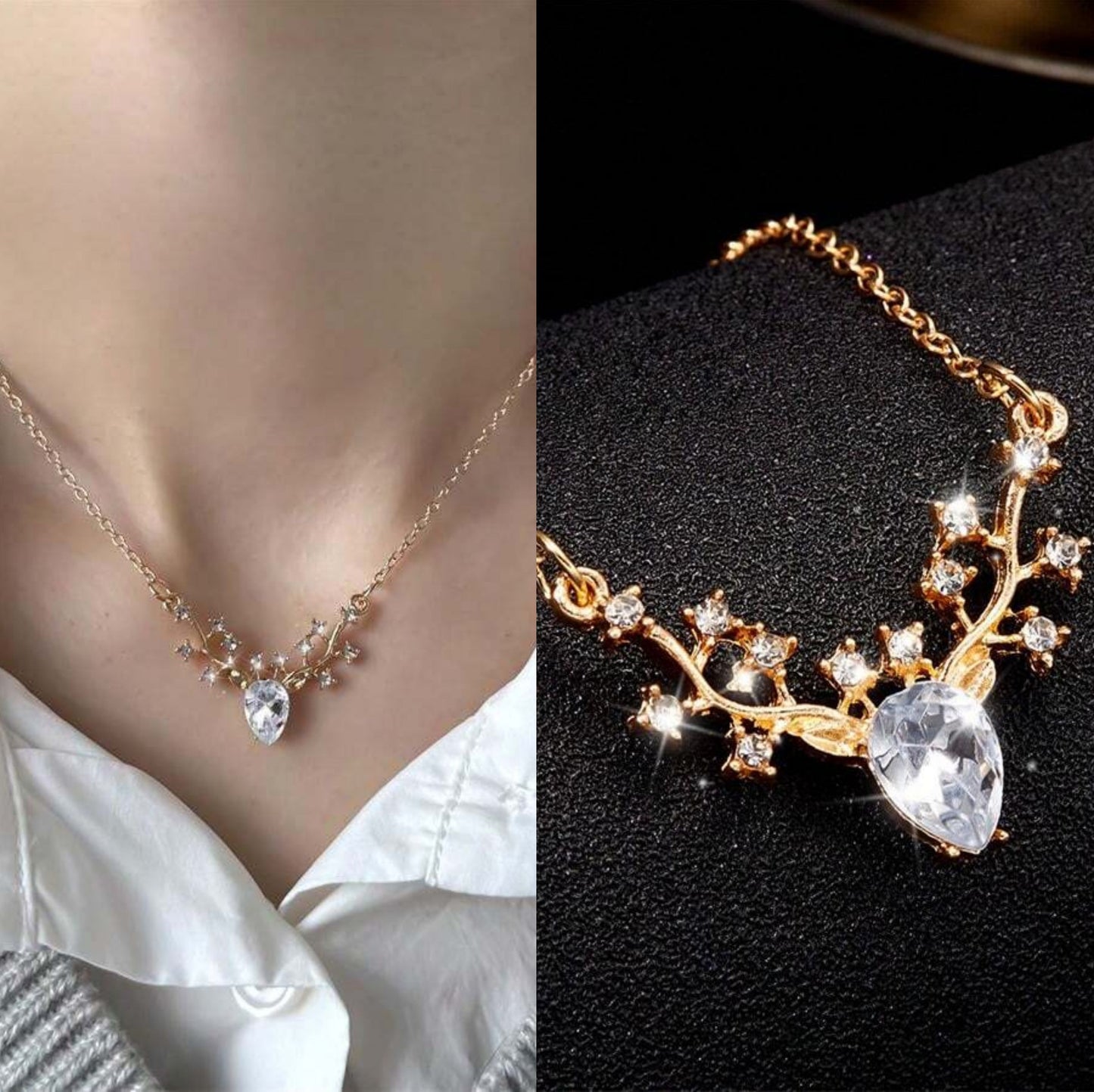 korean luxurious diamond stone gold pendant