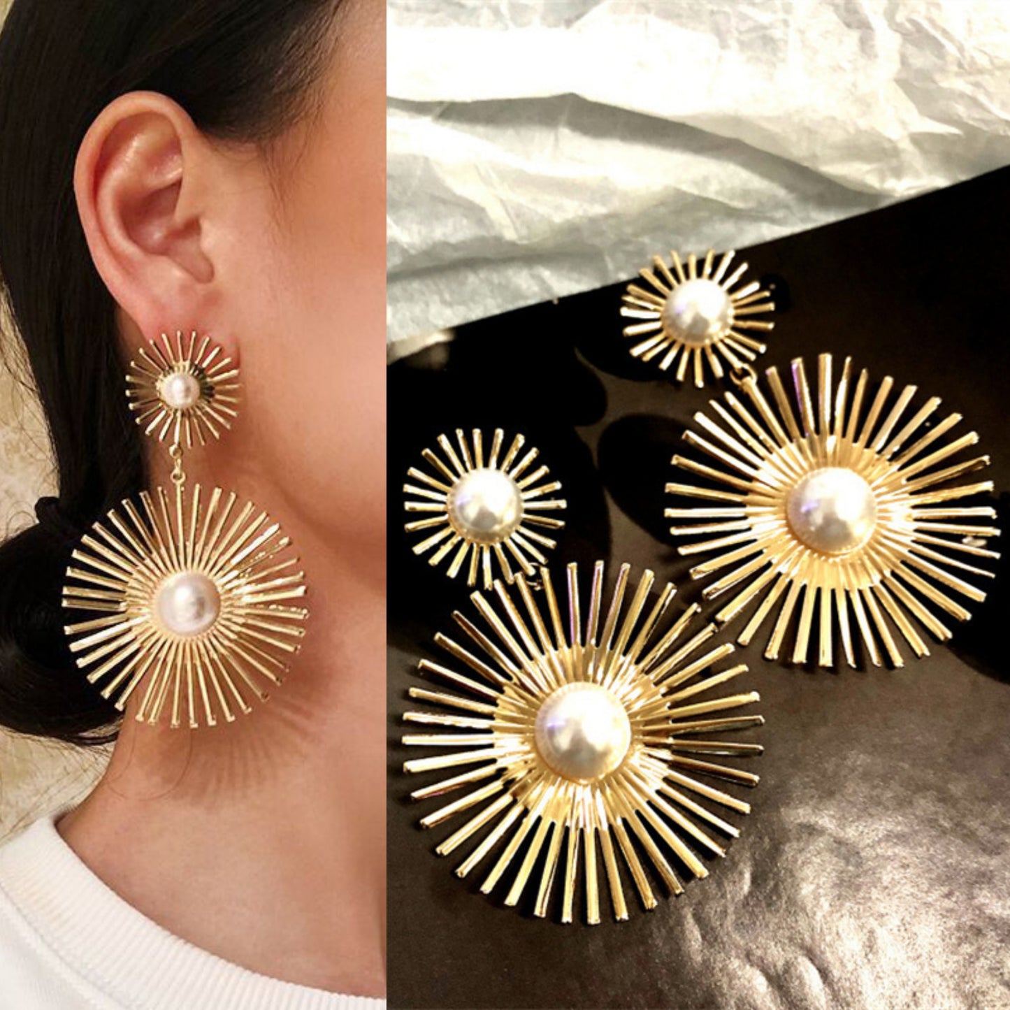 Korean Anti Tarnish Premium Gold Drop Earring