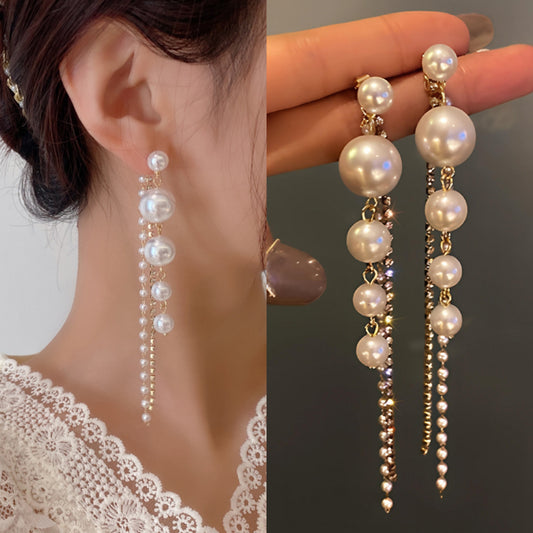 Korean Pearl Drop Zirconia Luxurious Drop Earring3