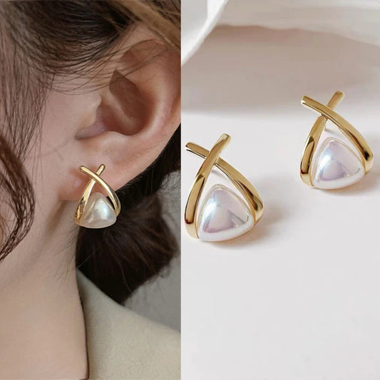 Korean beautifull cute pearl Gold Earring
