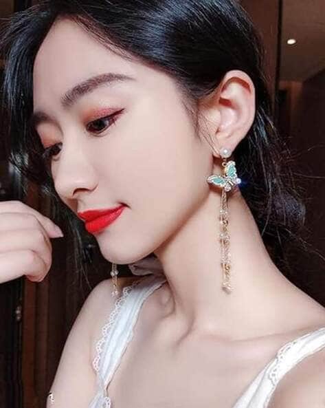 Korean Butterfly Luxurious Pearl Drop Earring