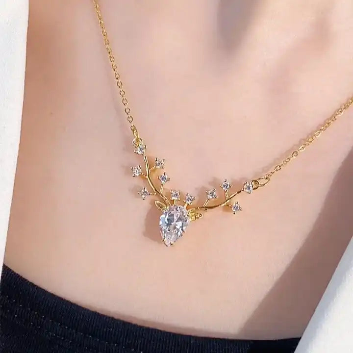 korean luxurious diamond stone gold pendant