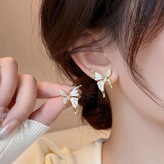 Korean beautiful Zirconia Butterfly premium Earring