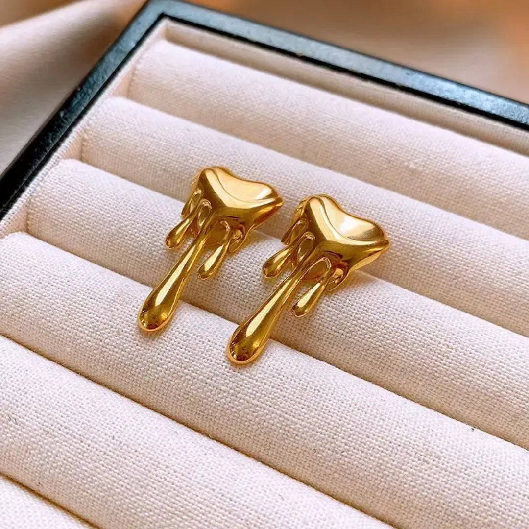 Korean Anti Tarnish Melting Heart stud Earring