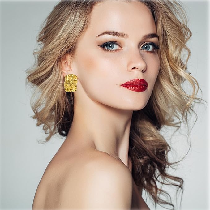 Luxurious Gold Plated Anti Tarnish Earring - Erin Studs