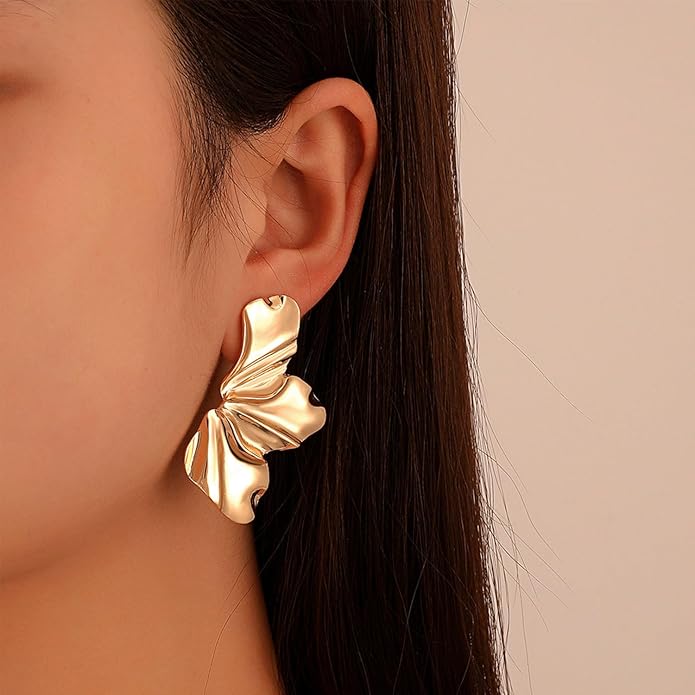 Anti-Tarnish Gold Flower Dangle Drop Earring