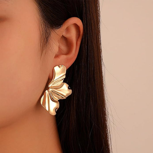 Anti-Tarnish Gold Flower Dangle Drop Earring