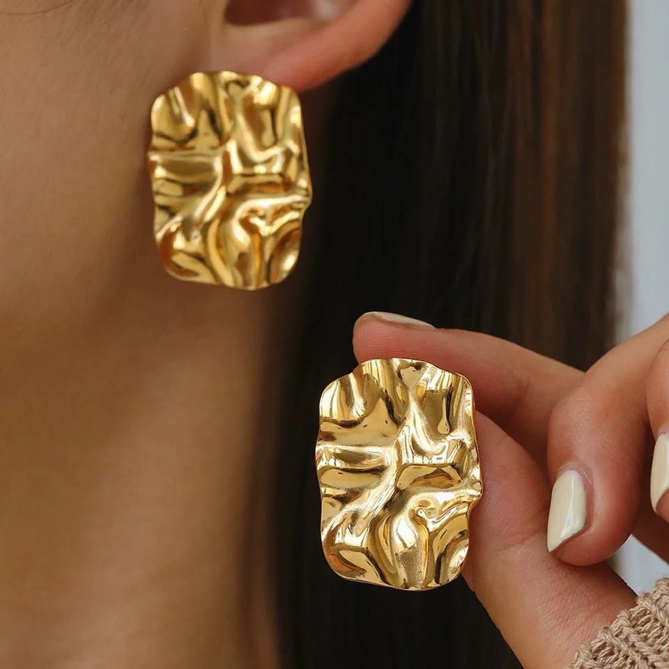 Luxurious Gold Plated Anti Tarnish Earring - Erin Studs