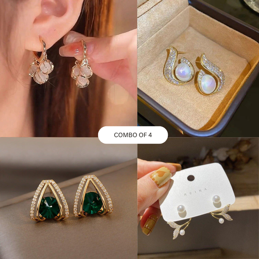 combo of 4 zircona earring