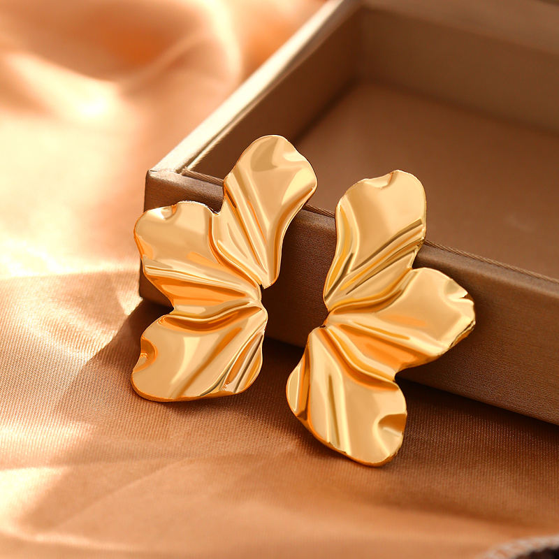 Anti-Tarnish Gold Flower Dangle Drop Earring