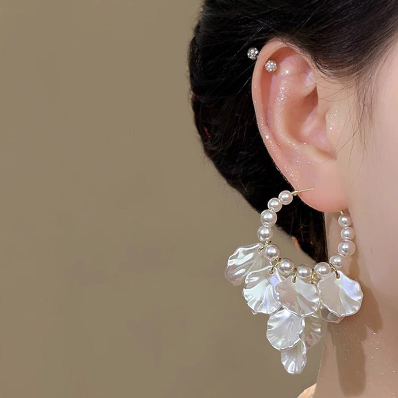 Pearl Shell Drop Earring Fashion Party Korean Circle Dangle Earrings Female Jewelry for Woman