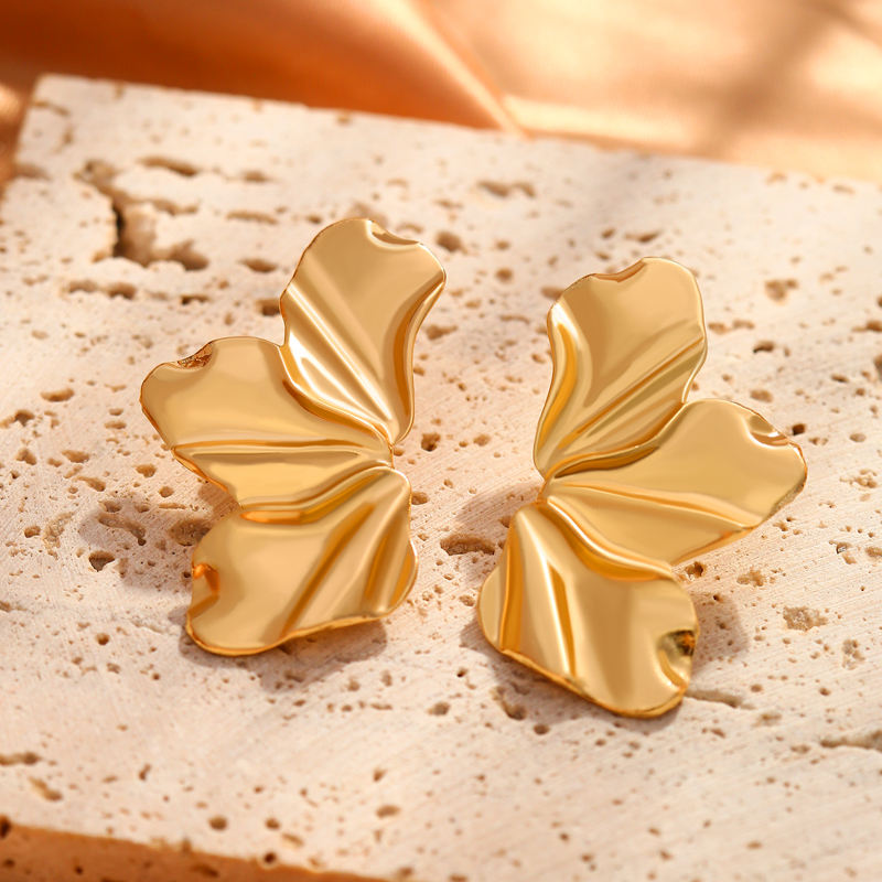 Anti-Tarnish Gold Flower Dangle Drop Earring