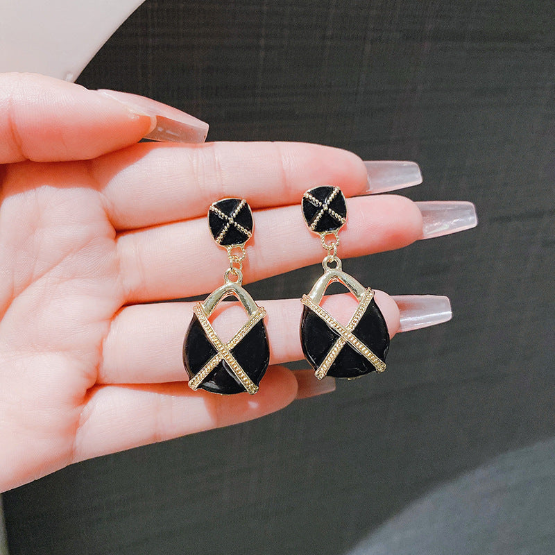 Korean Black Gold Luxurious Earring