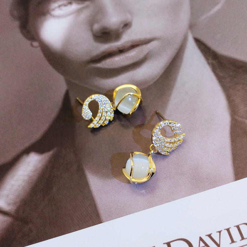 Korean Crystal Sparking Diamond Drop Earring for Women Gold3