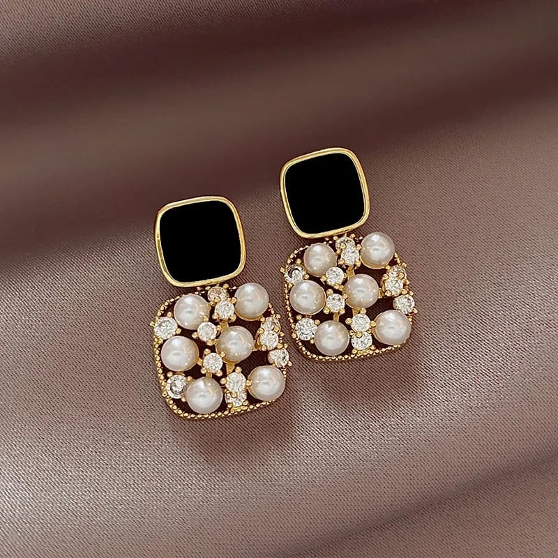 Natural Pearl Earrings Luxury Unique Versatile Hanging Drip Wrap Stud Earrings Party Wed Unusual Jewelry3