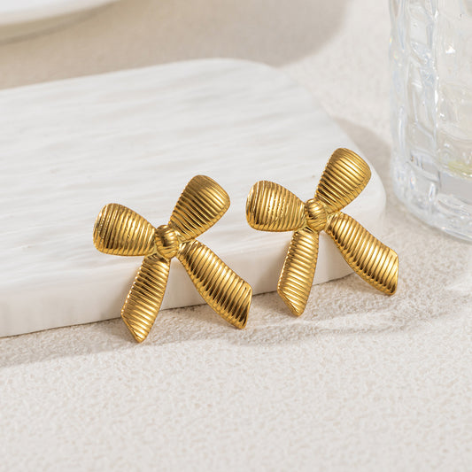 Luxurious Anti Tarnish bow knot Gold Earring for women