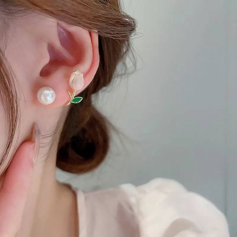 Korean Pink Lotus Beautiful Earring3