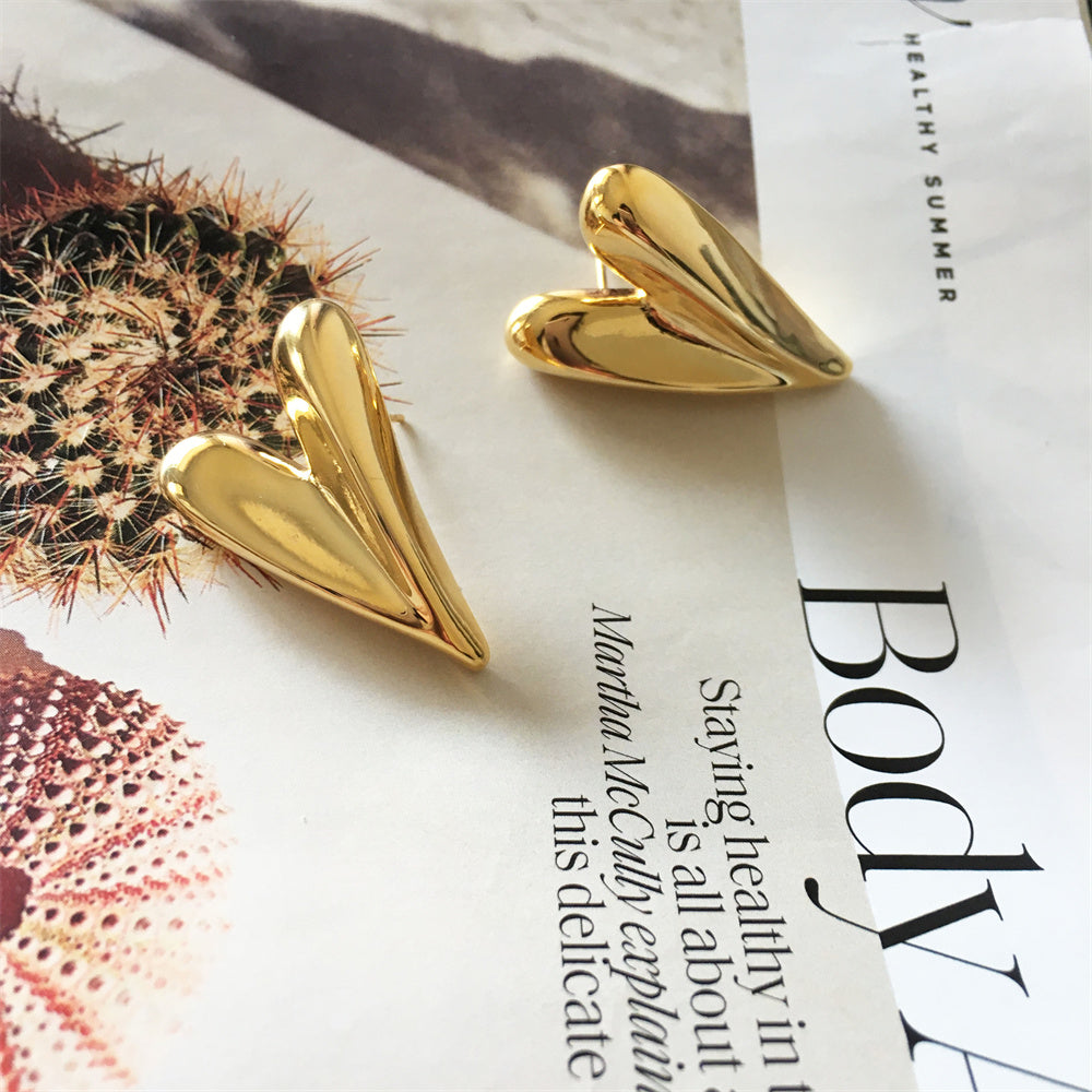 korean anti Tarnish v shape cute earring