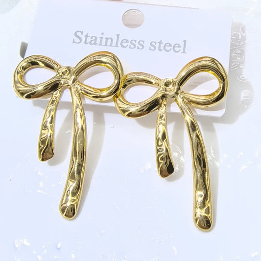 Beautiful Anti Tarnish bow knot Gold Earring for women