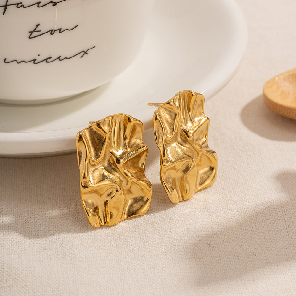 Luxurious Gold Plated Anti Tarnish Earring - Erin Studs