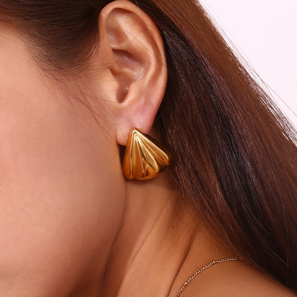 Luxurious bold statement Anti-Tarnish gold stud Earring