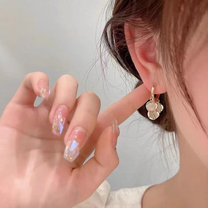 Korean Luxurious Gold Stone Zirconia Drop Gold Earring