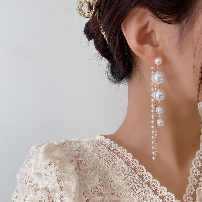 Korean Pearl Drop Zirconia Luxurious Drop Earring3