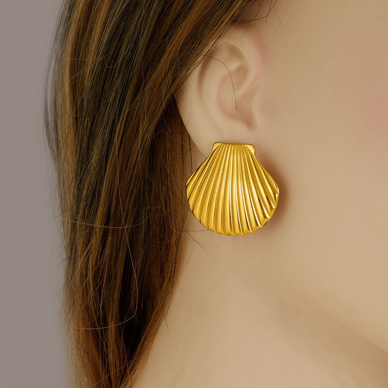Sea Shell Anti-Tarnish Gold Earring
