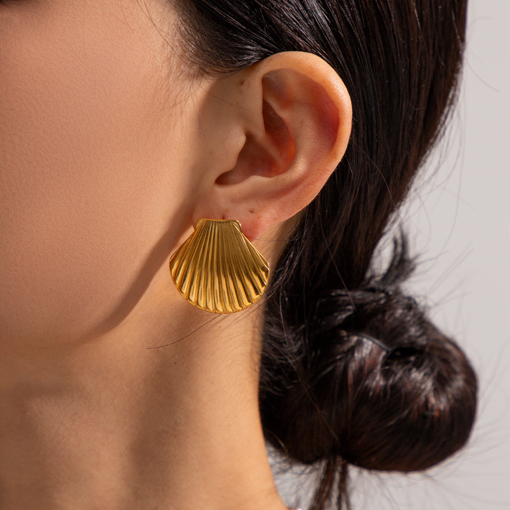Sea Shell Anti-Tarnish Gold Earring