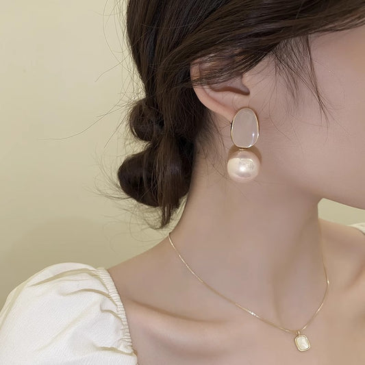 Korean Luxurious gold pearl drop Earring